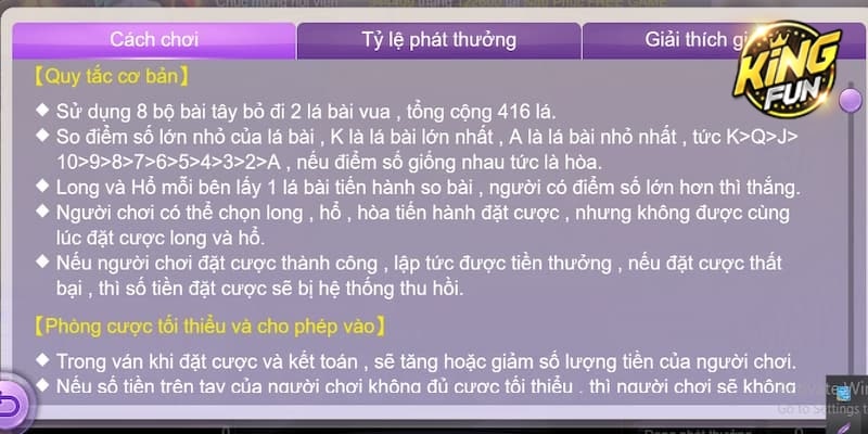 Trong Rồng Hổ có 3 cửa cược cơ bản